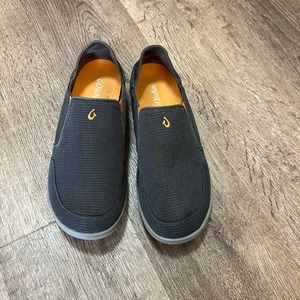 OluKai Men Nohea Mesh Shadow Gray Orange Slip on Loafer Shoes 10188-4242 Sz 11M
